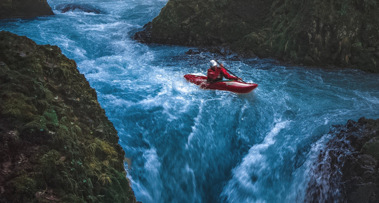 kayak on turbulent waters