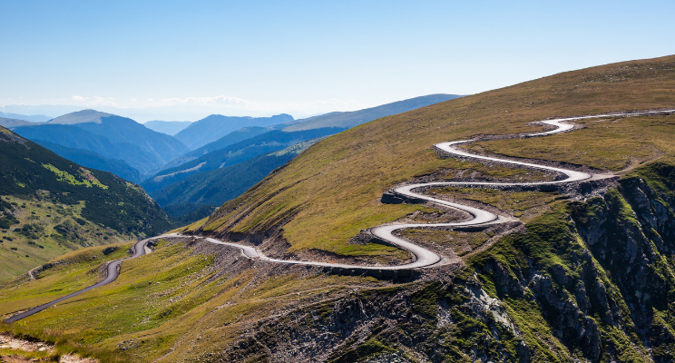 hillside with winding road