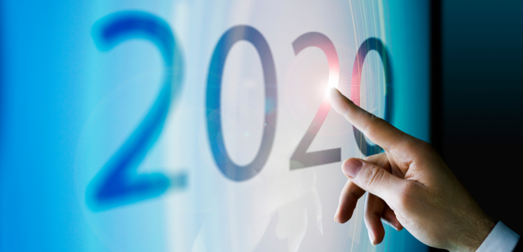 Finger pointing to a highlighted 2020