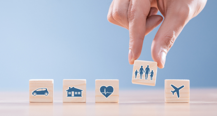 Hand placing family graphic block