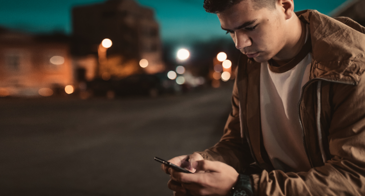 man on cell phone