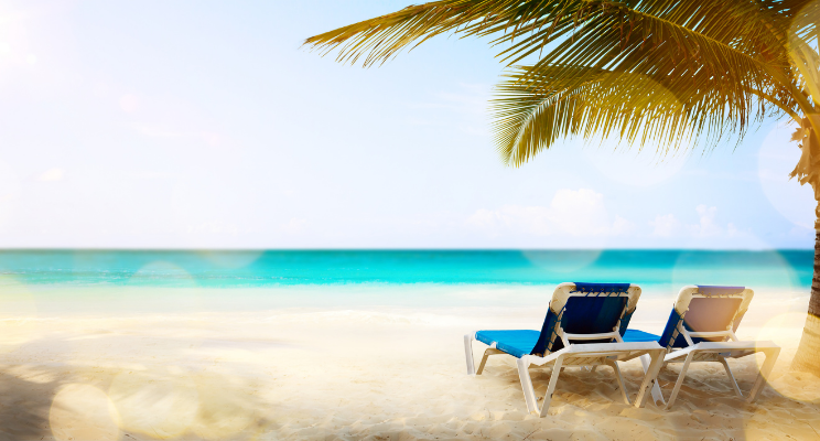 folding chairs on a beach